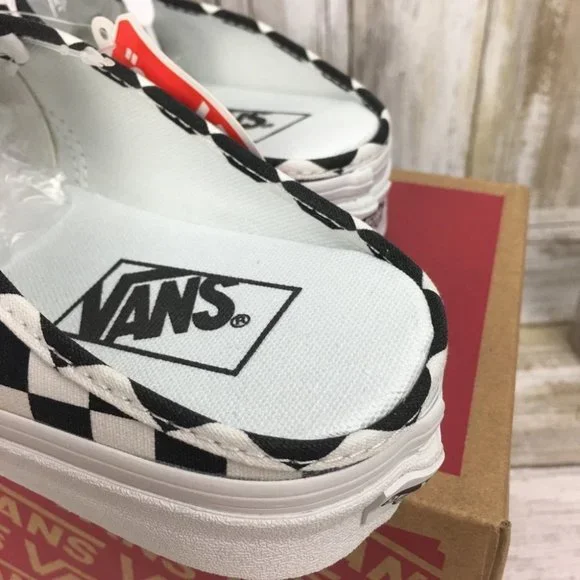 Vans Authentic Mule Checkerboard Black/Truwht🏁 AUA - Picture 14 of 14